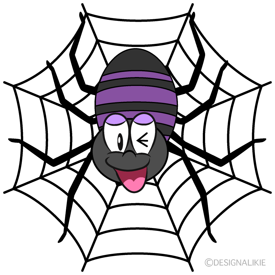 Laughing Spider Web Cartoon Character Image