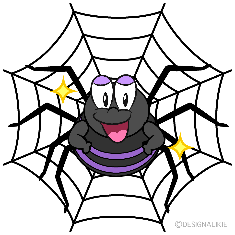 Glitter Spider Web Cartoon Character Image