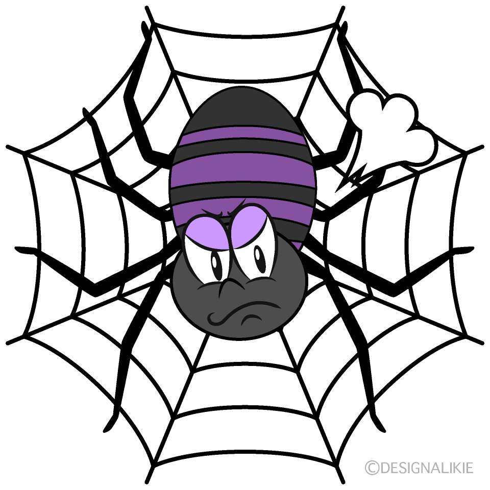Angry Spider Web Cartoon Character Image