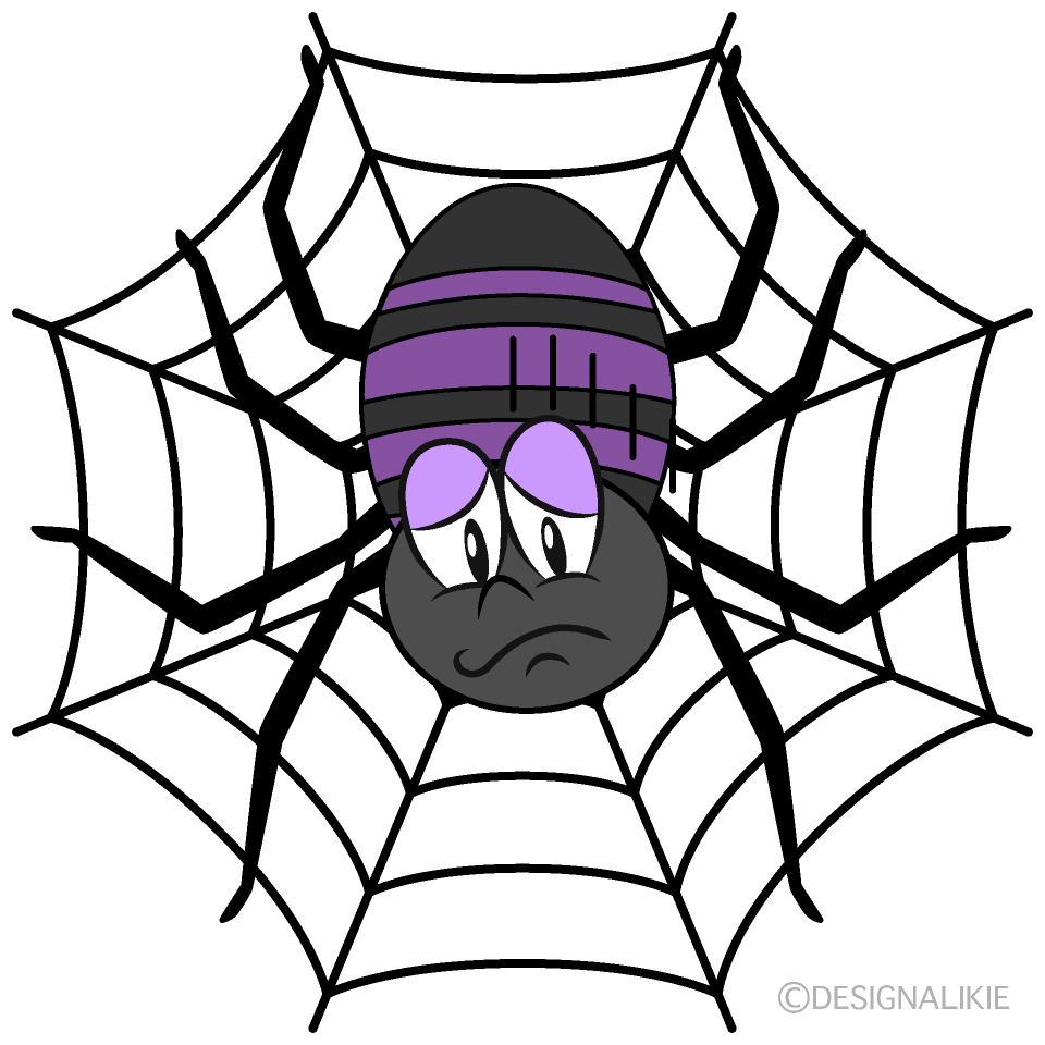 Depressed Spider Web Cartoon Character Image