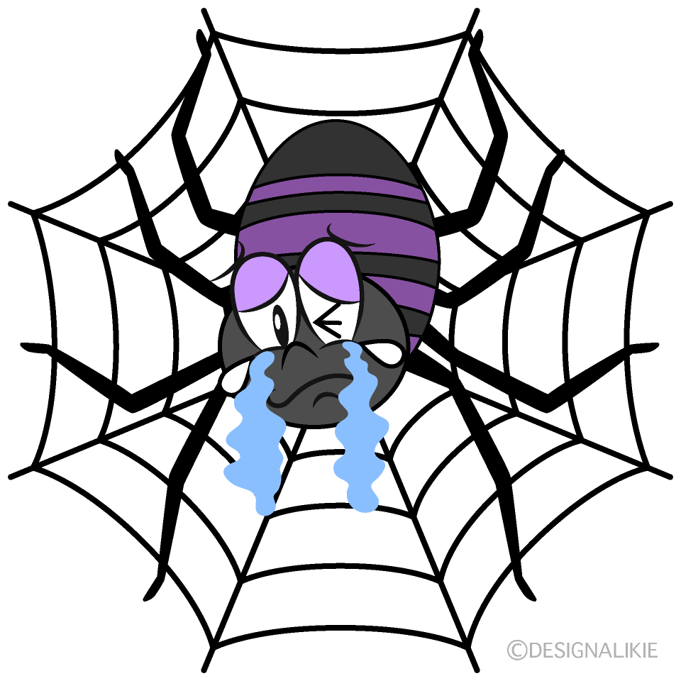 Crying Spider Web Cartoon Character Image