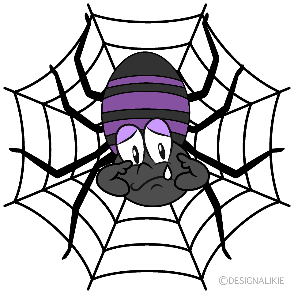 Sad Spider Web Cartoon Character Image