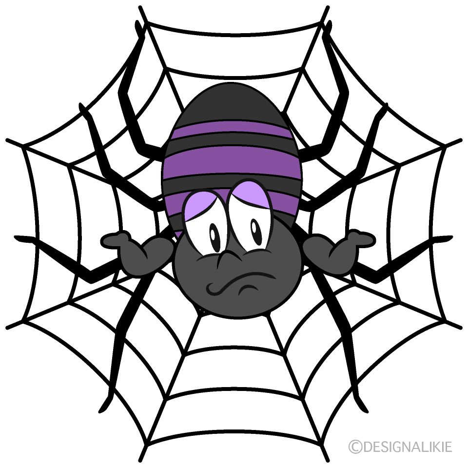 Troubled Spider Web Cartoon Character Image