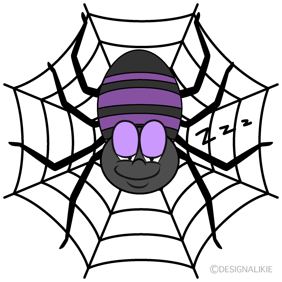 Sleeping Spider Web Cartoon Character Image
