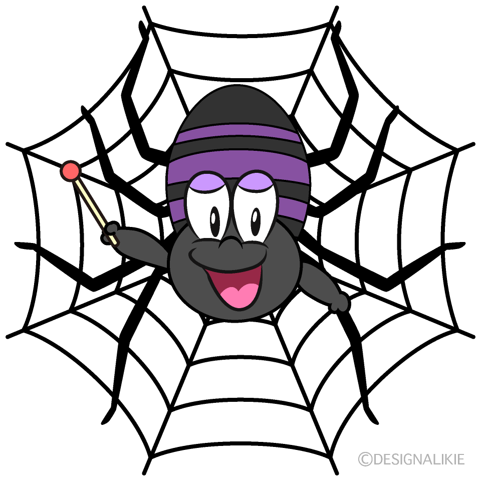 Speaking Spider Web Cartoon Character Image