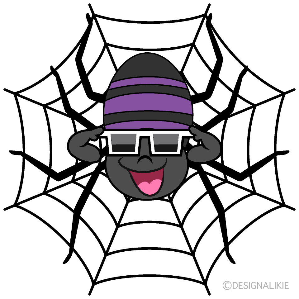 Cool Spider Web Cartoon Character Image