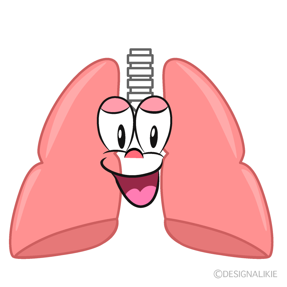Smiling Lung Cartoon Character Image