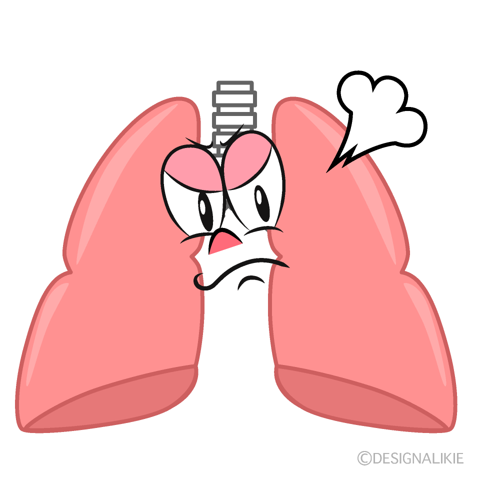 Angry Lung Cartoon Character Image