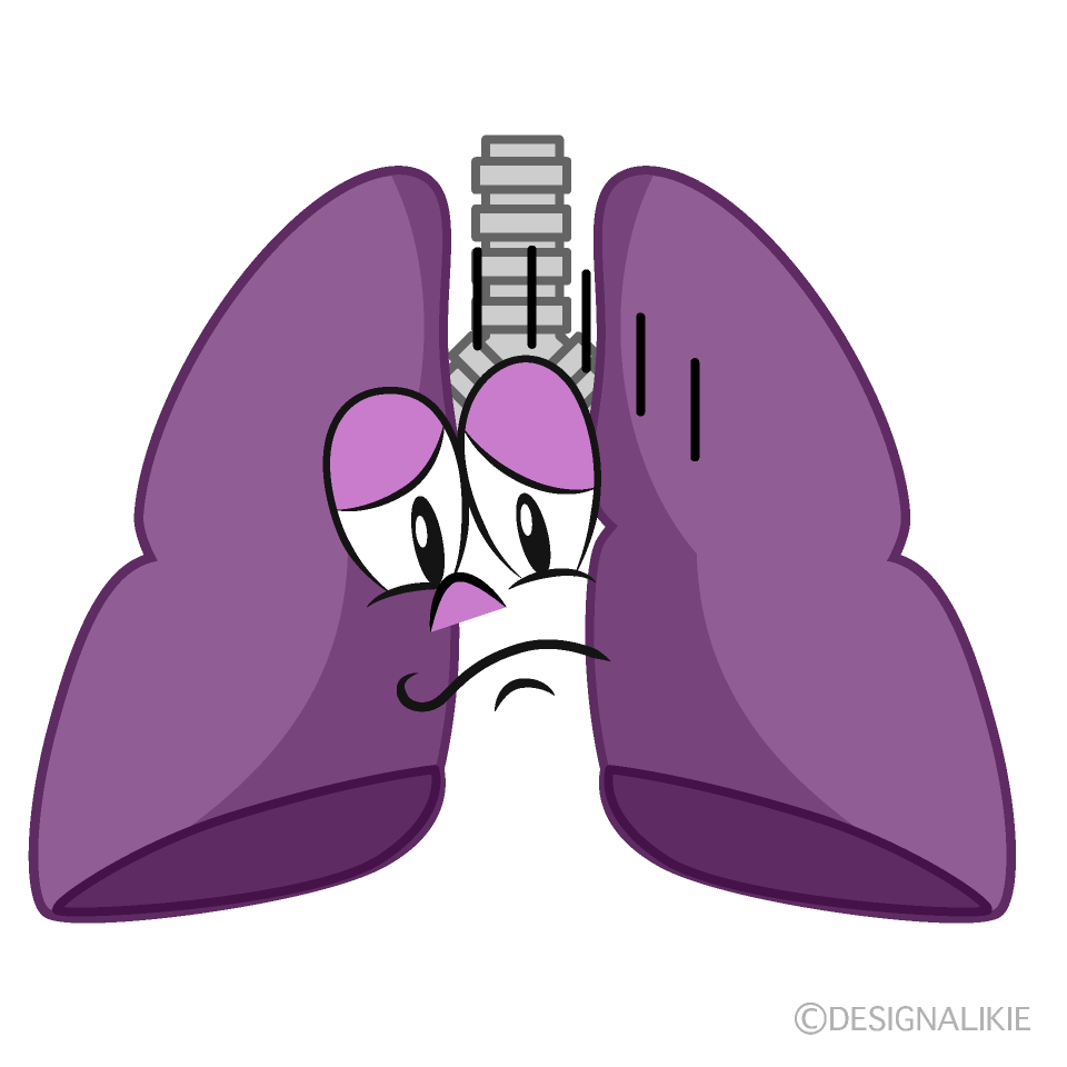 Depressed Lung Cartoon Character Image