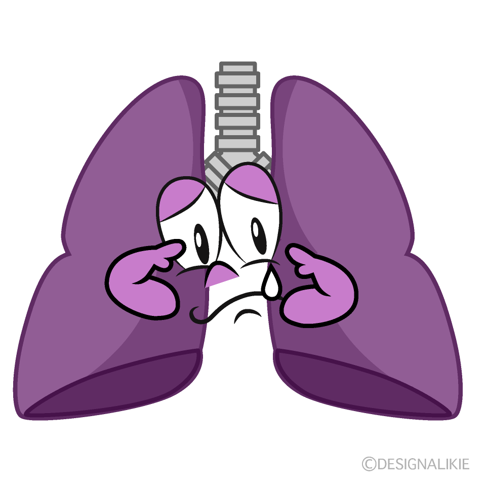 Sad Lung Cartoon Character Image