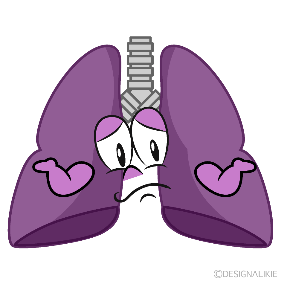 Troubled Lung Cartoon Character Image