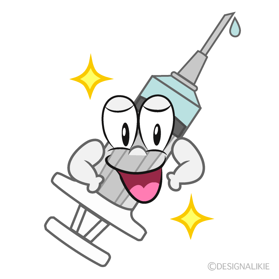 Glitter Syringe Cartoon Character Image