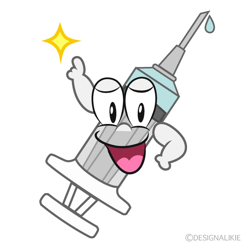 Posing Syringe Cartoon Character Image