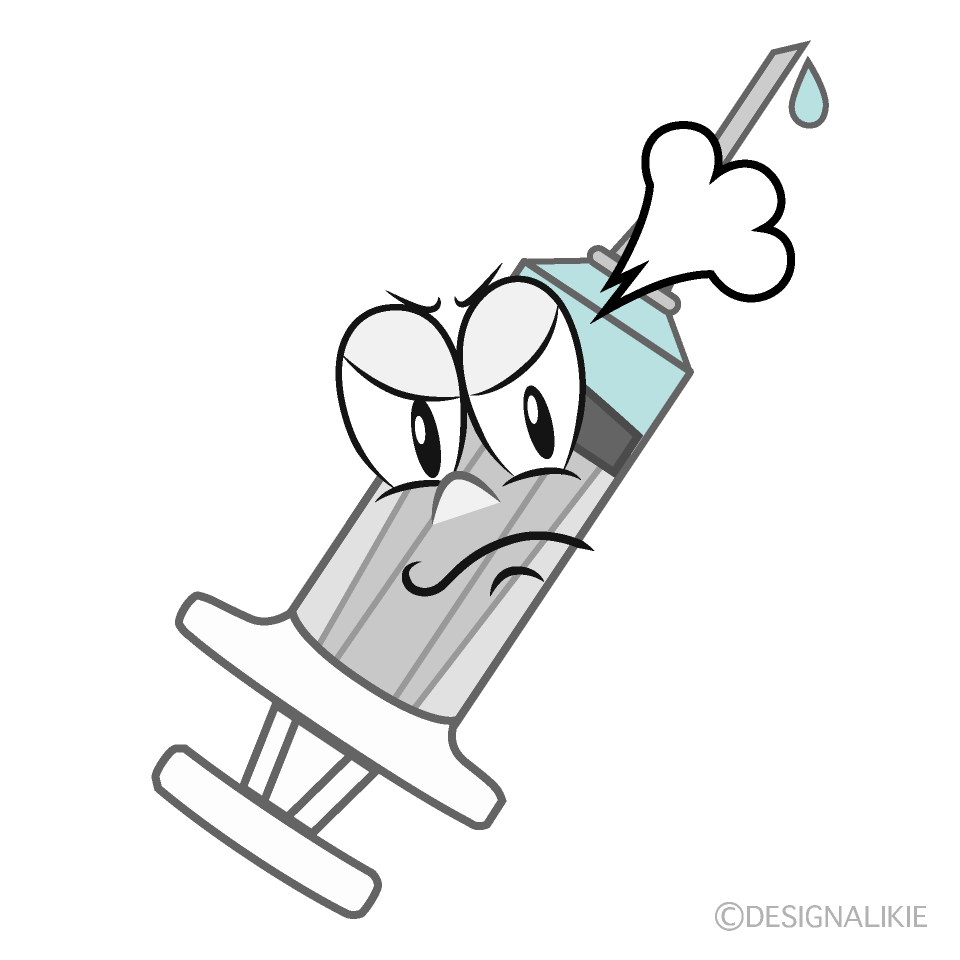 Angry Syringe Cartoon Character Image