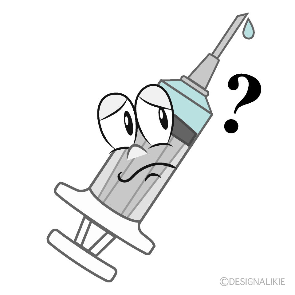 Thinking Syringe Cartoon Character Image