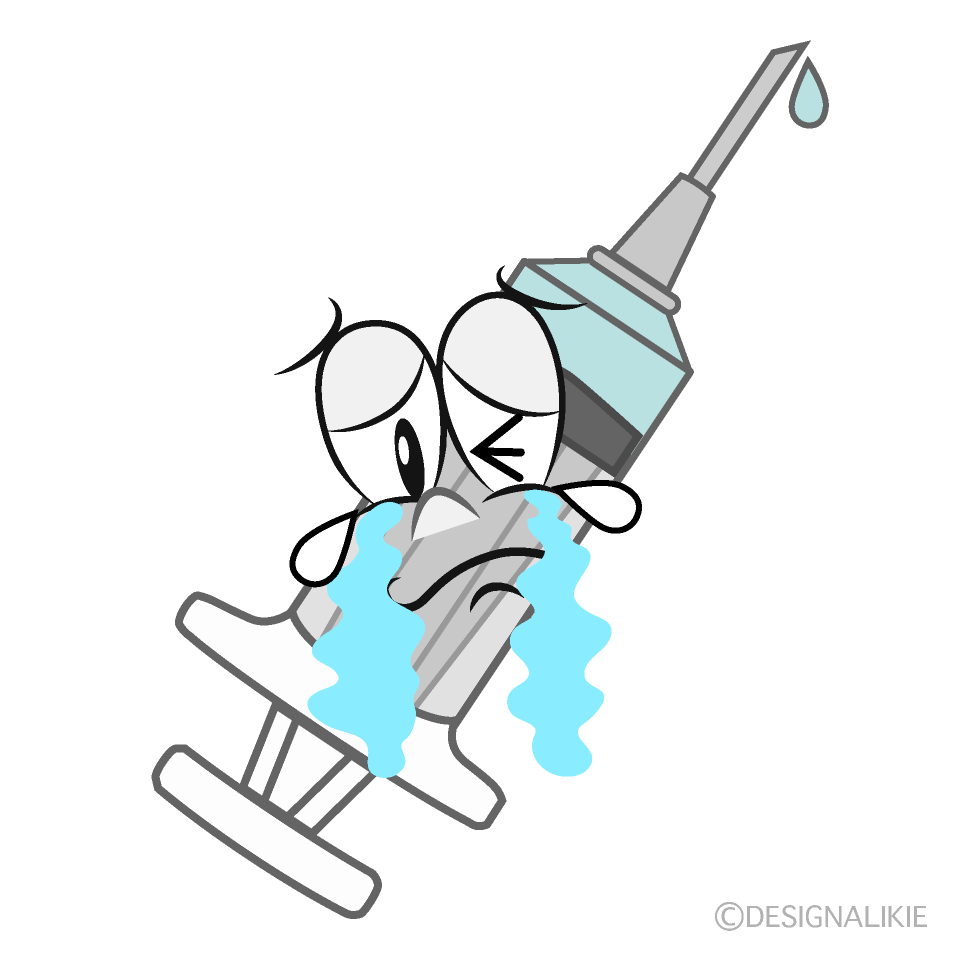 Crying Syringe Cartoon Character Image
