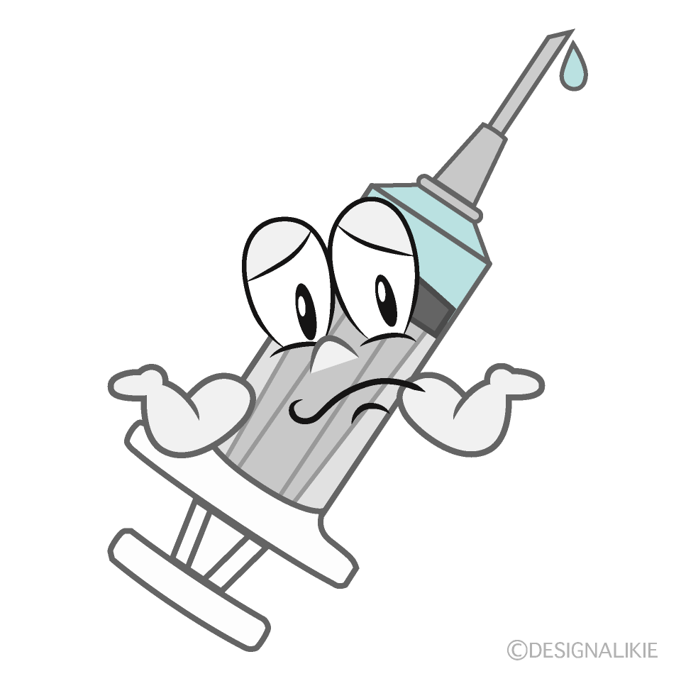 Troubled Syringe Cartoon Character Image