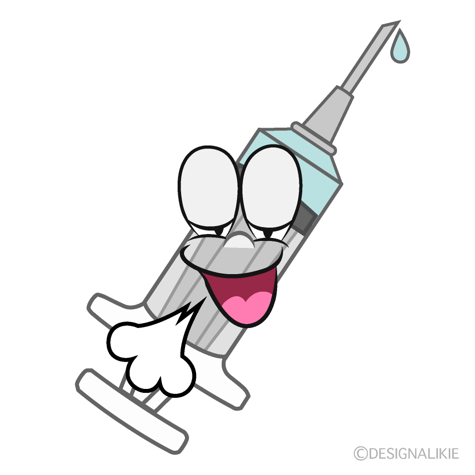 Relaxing Syringe Cartoon Character Image