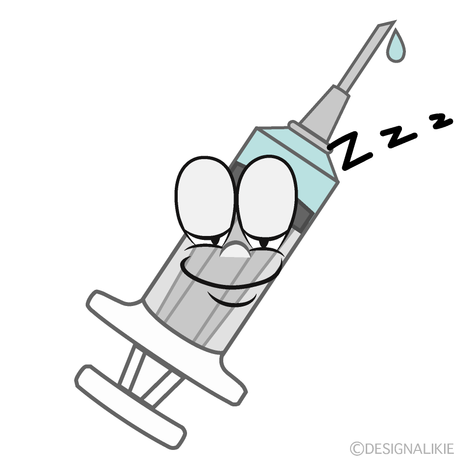 Sleeping Syringe Cartoon Character Image
