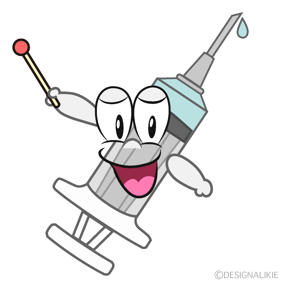 Speaking Syringe Cartoon Character Image