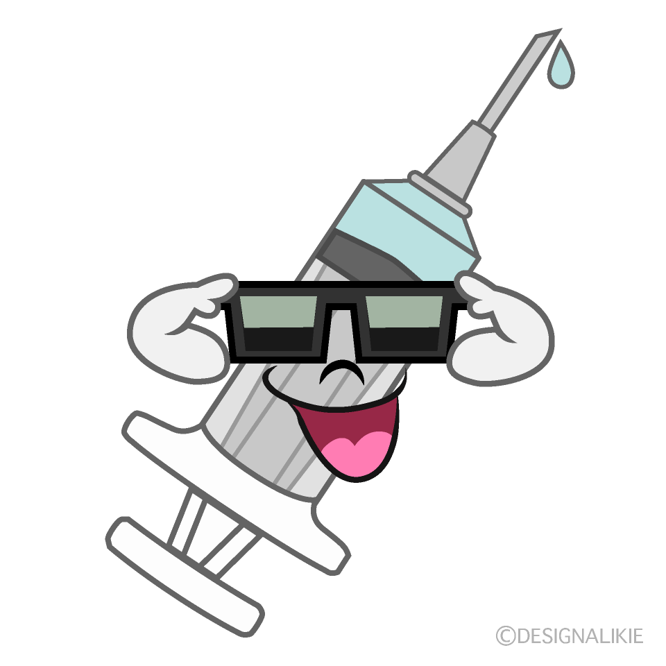 Cool Syringe Cartoon Character Image
