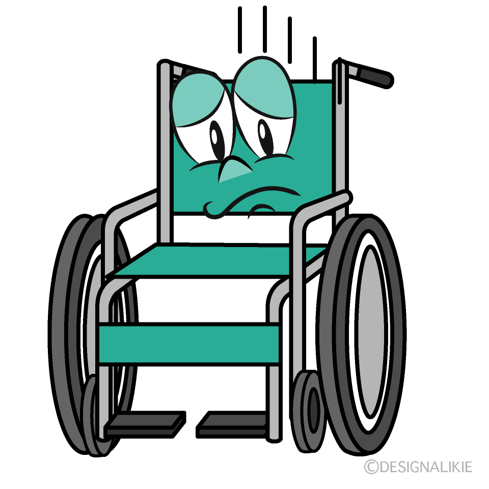 Depressed Wheelchair Cartoon Character Image