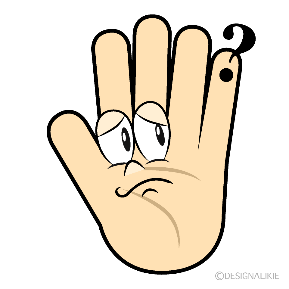 Thinking Hand Cartoon Character Image