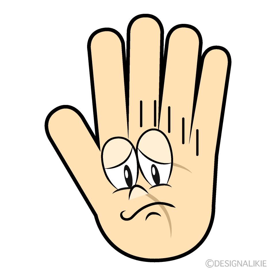 Depressed Hand Cartoon Character Image