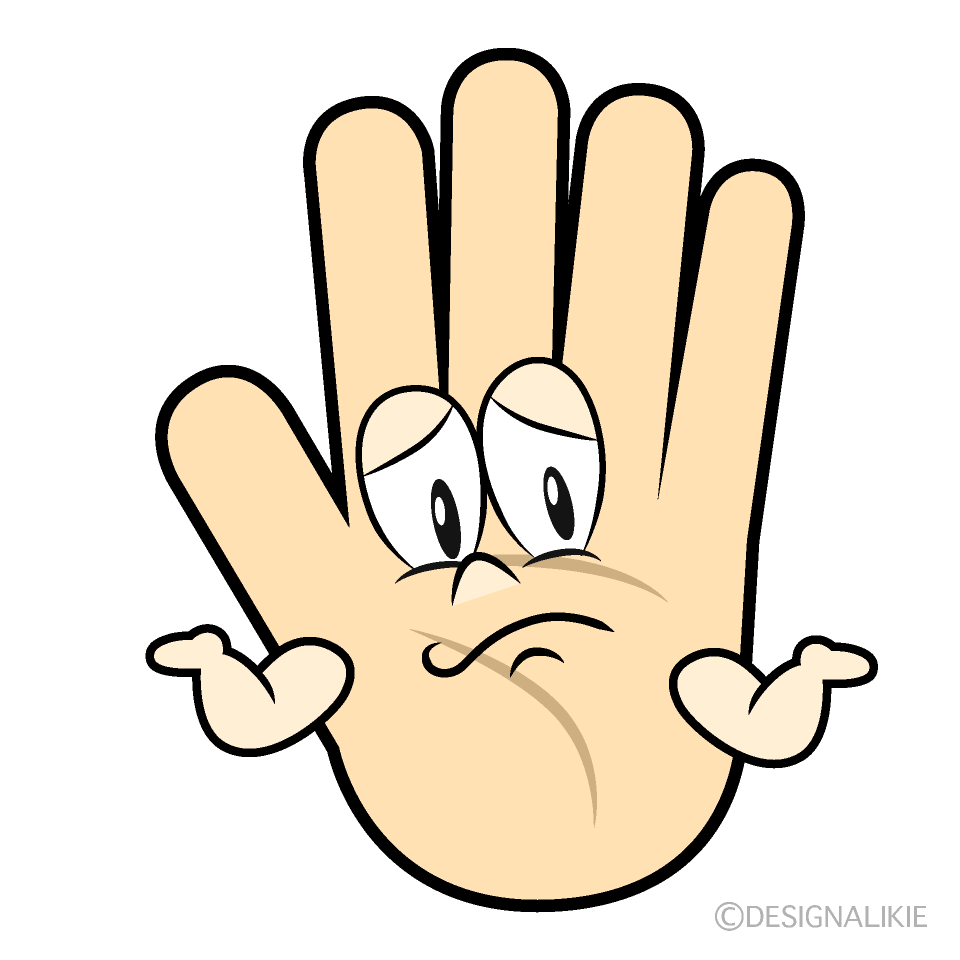 Troubled Hand Cartoon Character Image