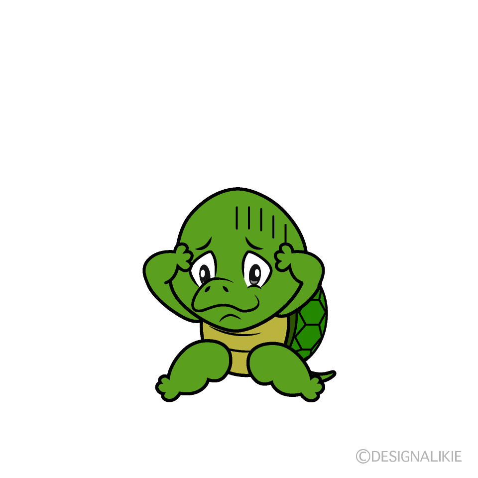 Depressed Turtle Cartoon Character Image