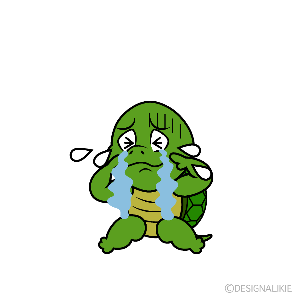 Crying Turtle Cartoon Character Image