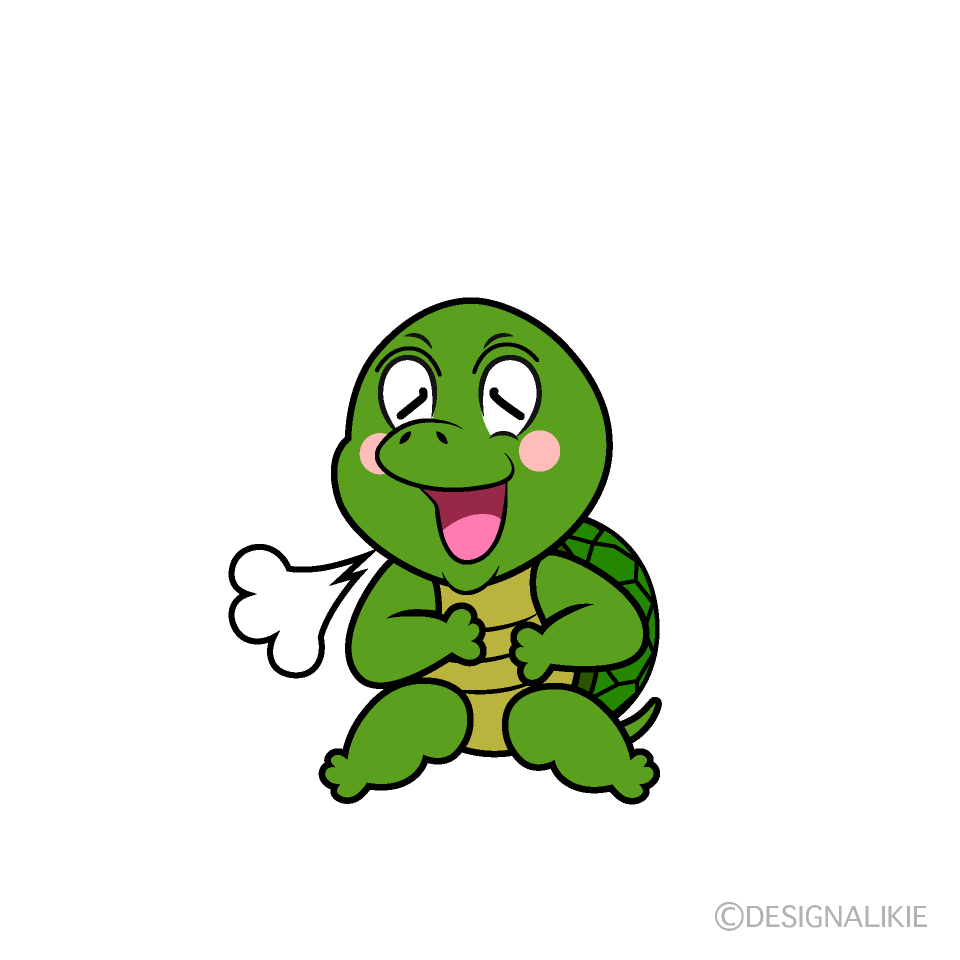 Relaxing Turtle Cartoon Character Image