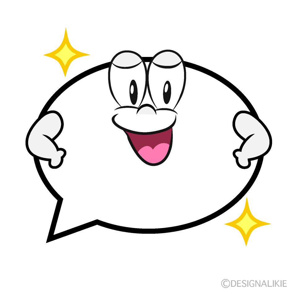 Glitter Speech Bubble Cartoon Character Image