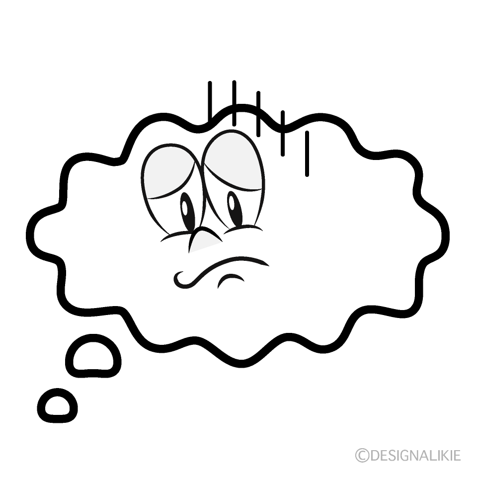 Depressed Speech Bubble Cartoon Character Image
