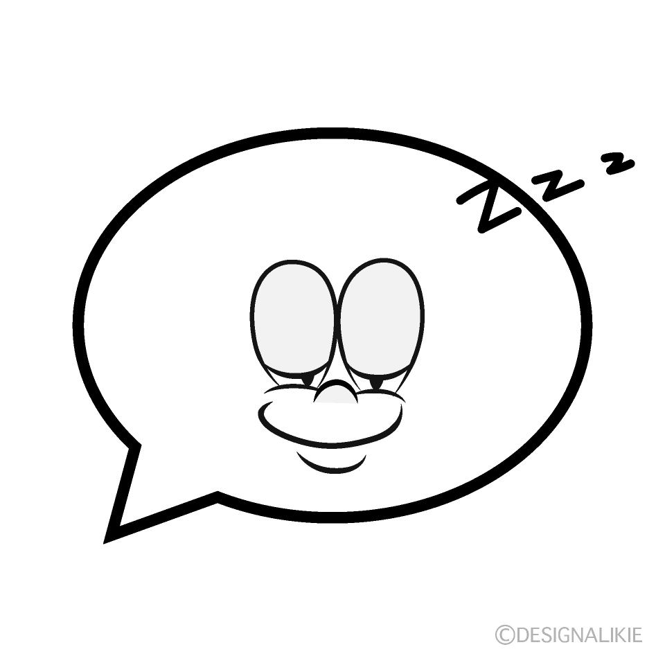 Sleeping Speech Bubble Cartoon Character Image