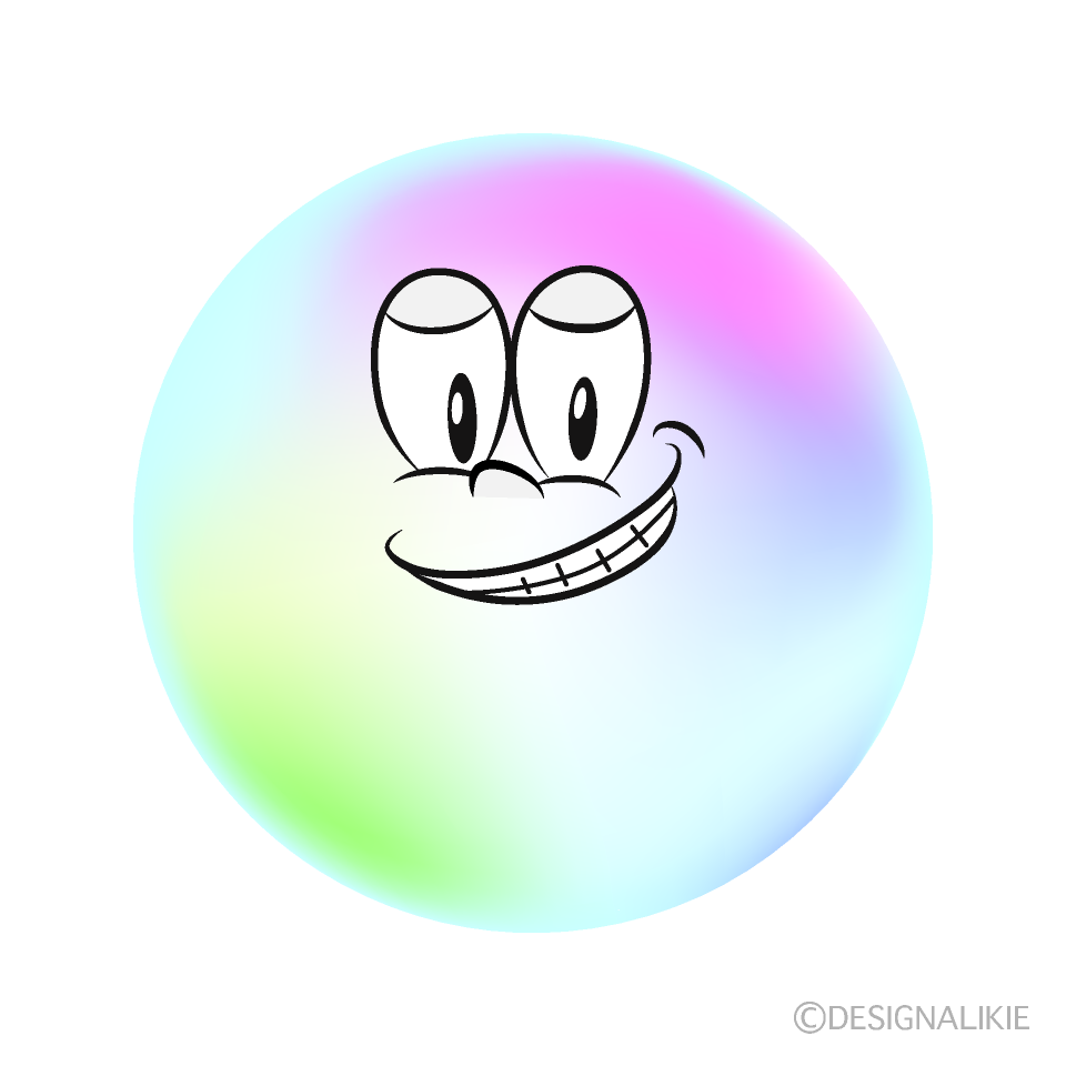 Grinning Bubble Cartoon Character Image