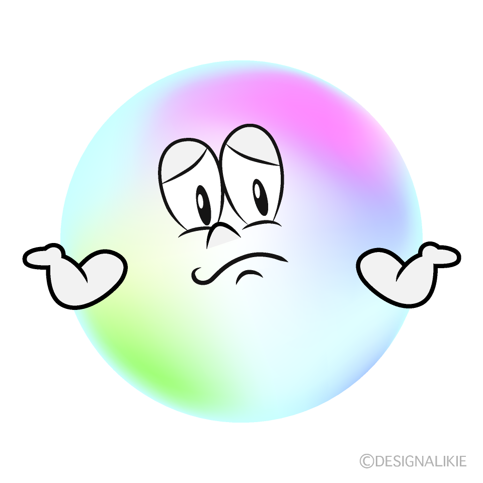 Troubled Bubble Cartoon Character Image