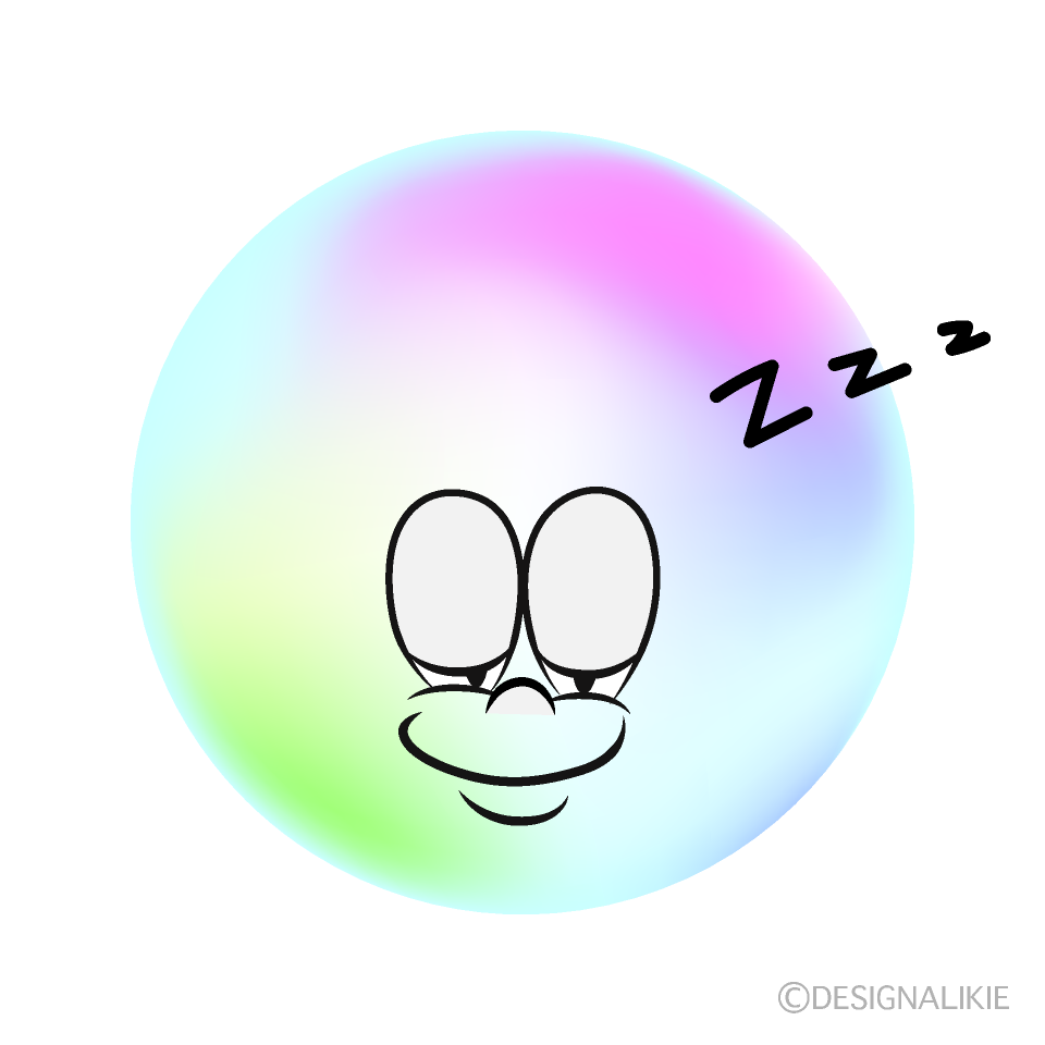 Sleeping Bubble Cartoon Character Image