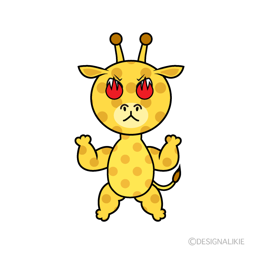 Enthusiastic Giraffe Cartoon Character Image
