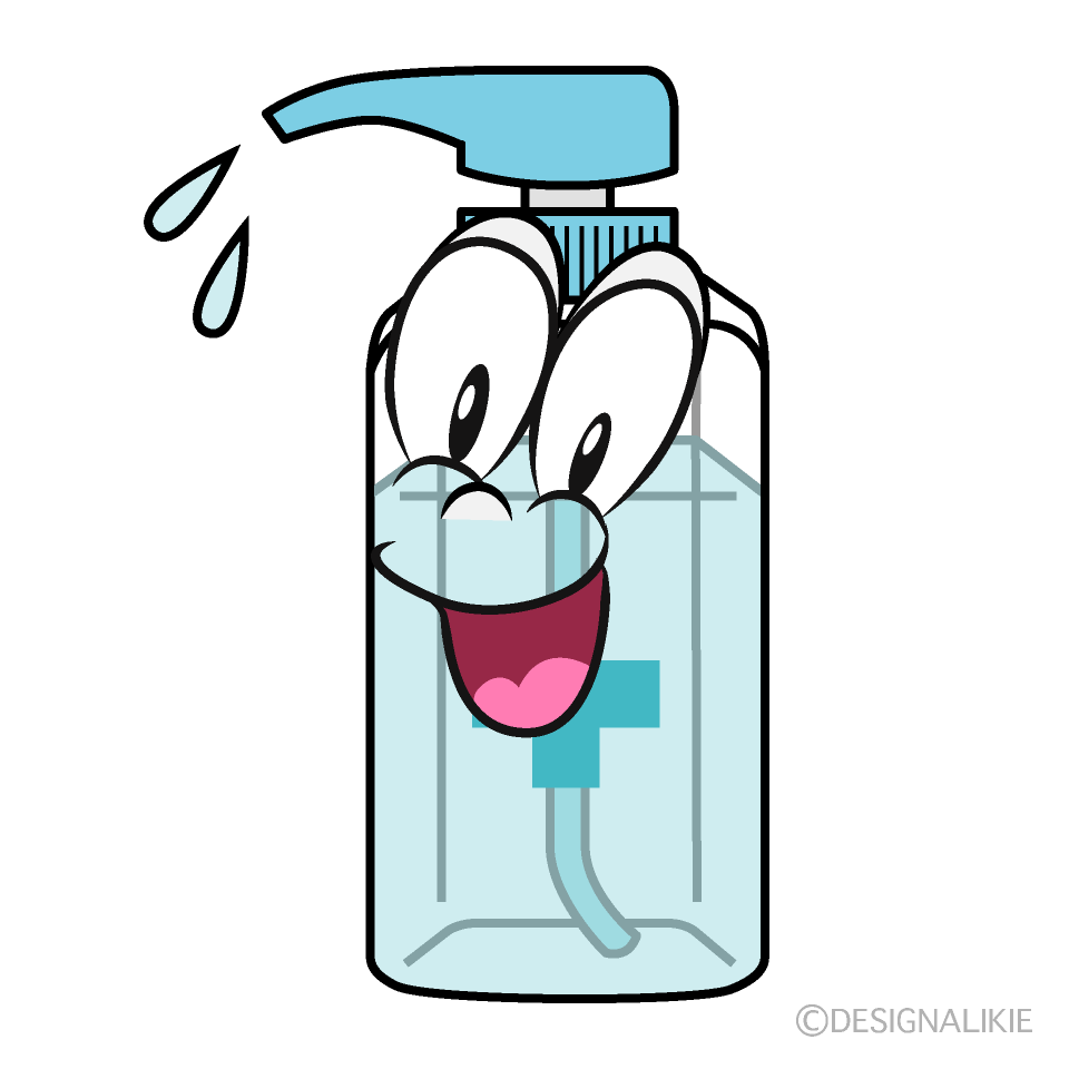 Surprising Hand Sanitizer Cartoon Character Image