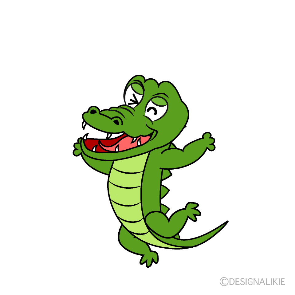 Laughing Crocodile Cartoon Character Image