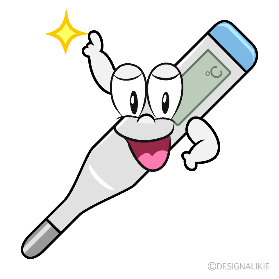 Posing Medical Thermometer Cartoon Character Image