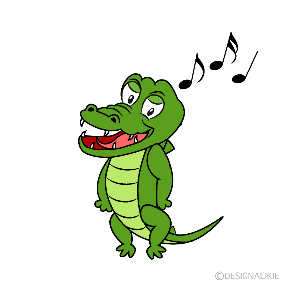 Singing Crocodile Cartoon Character Image