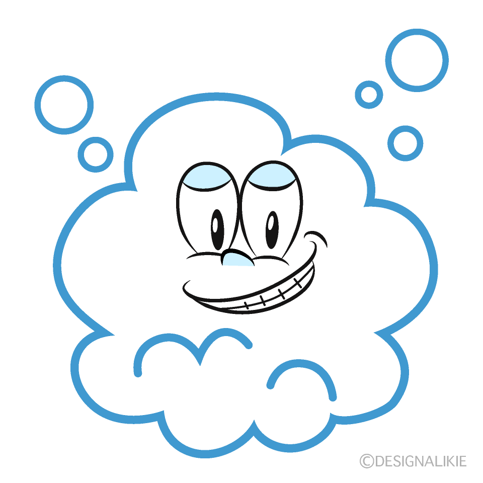 Grinning Soap Bubble Cartoon Character Image