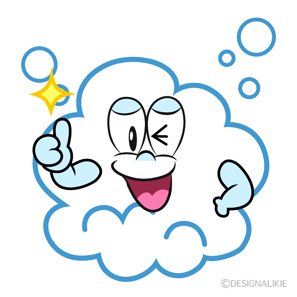 Thumbs up Soap Bubble Cartoon Character Image