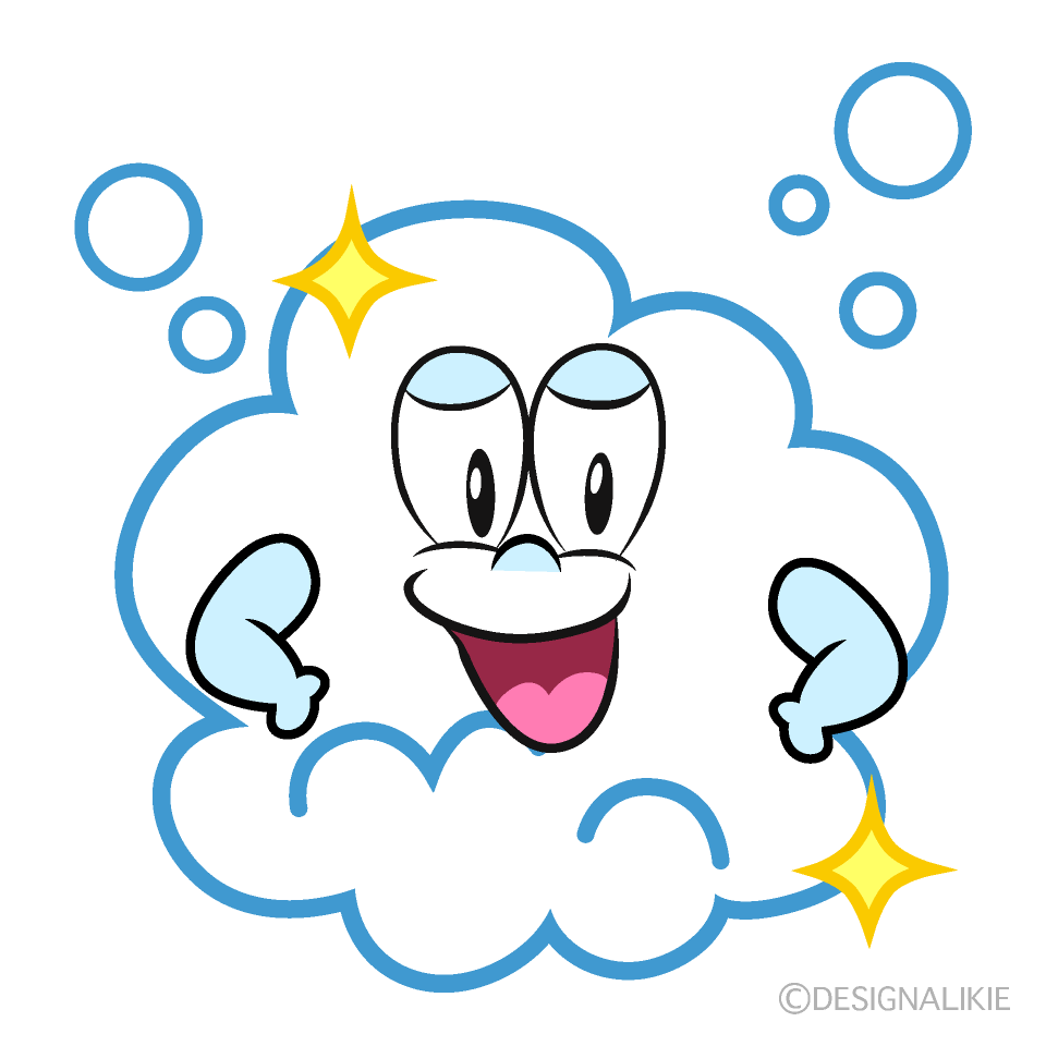 Glitter Soap Bubble Cartoon Character Image
