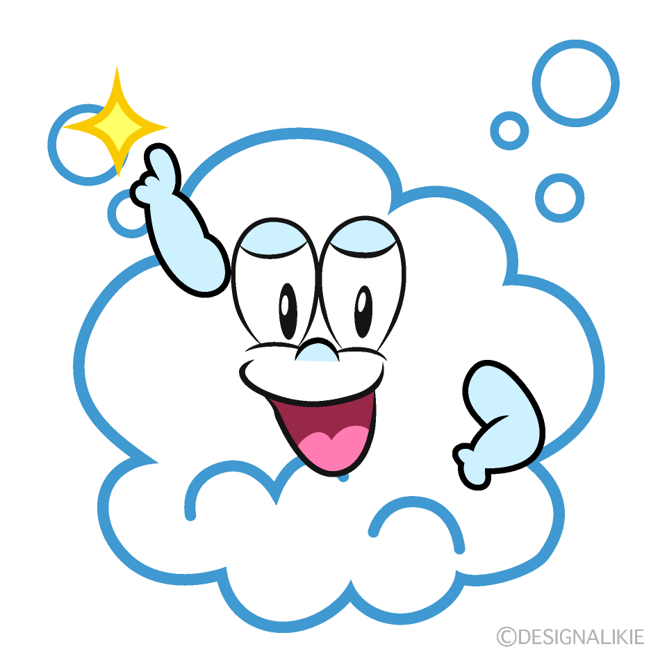 Posing Soap Bubble Cartoon Character Image