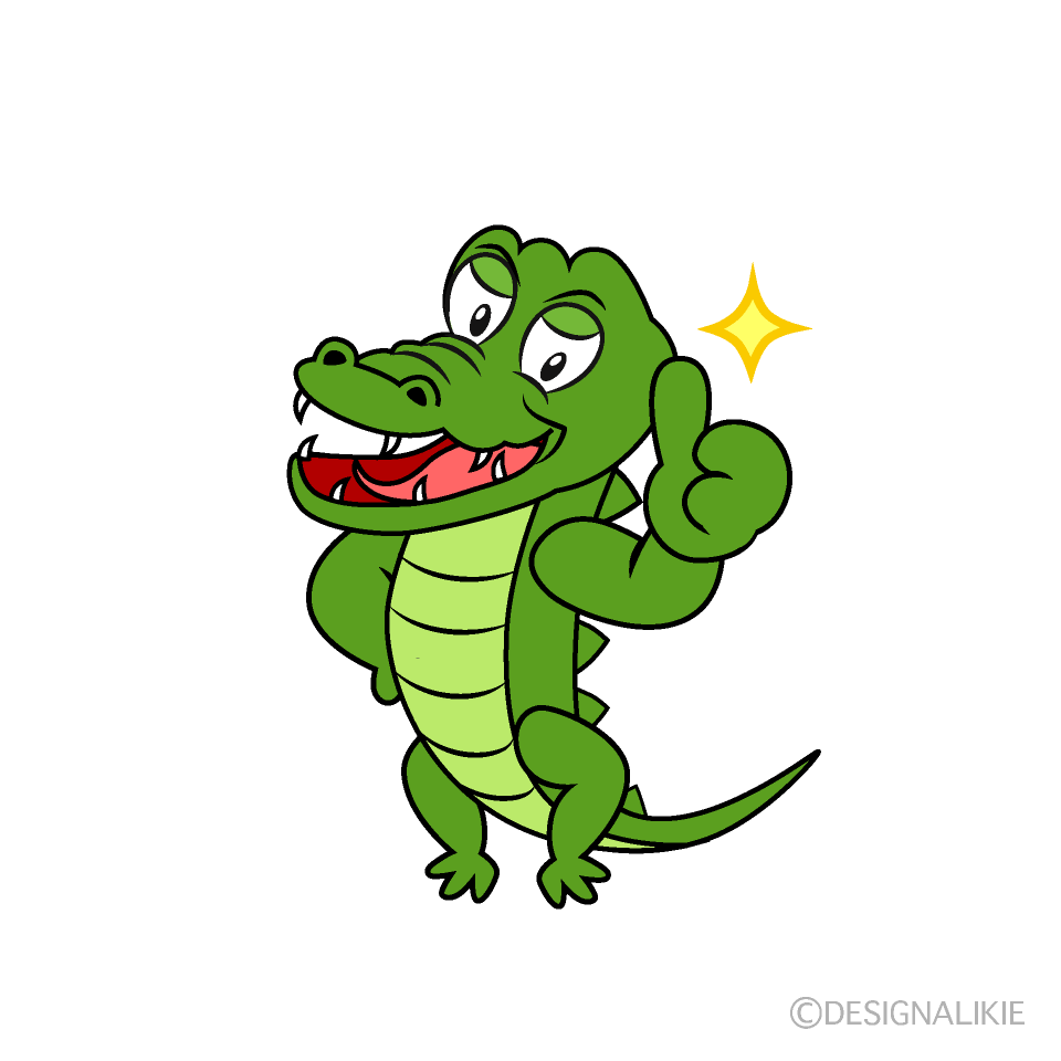 Thumbs Up Crocodile Cartoon Character Image