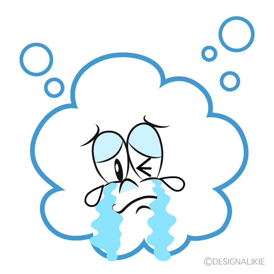 Crying Soap Bubble Cartoon Character Image