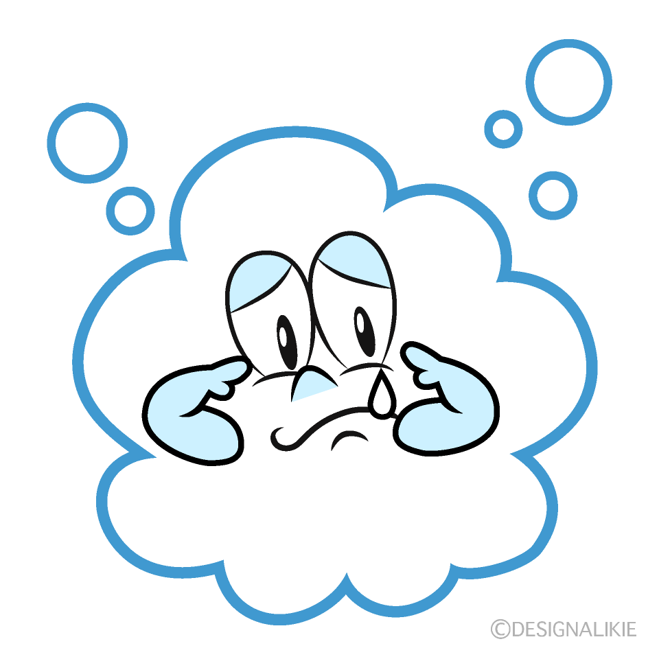 Sad Soap Bubble Cartoon Character Image